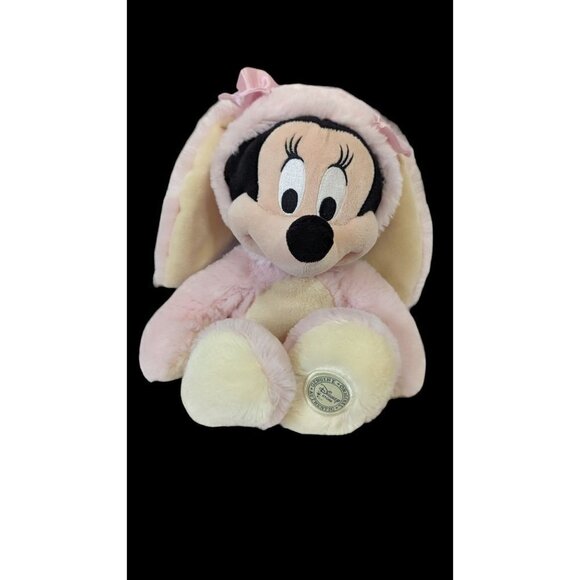 Disney store Bunny Minnie mouse pink white pastel 14" plush stuffed a animal toy - Picture 1 of 6